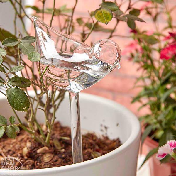 2 Piezas de Riego automático de cristal para plantas - ¡Riegue y decore sus plantas!